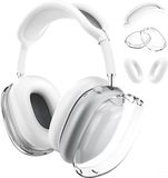 Siliconen MMOBIEL Siliconen Hoes voor AirPods Max Hooftelefoons - Transparant Zacht TPU Oorschelp Beschermhoes, Siliconen Oorkussens Beschermhoes, Hoofdband Beschermhoes - Anti-Kras Beschermer - Wit