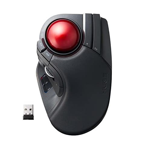 Elecom M-HT1DRBK 2,4 GHz draadloze vingerbediende grote trackball muis