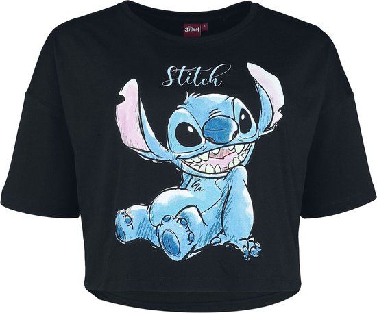 Lilo & Stitch Stitch Dames T-shirt - zwart - M