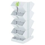Prosperplast Mini Cascade jardinière verticale en plastique, blanc, 19,5 x 11,4 x 11,4 x 47,5 cm avec 2 sécateurs, 2 pièces