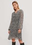 COMMA Jurk donkergrijs / zwart / wit