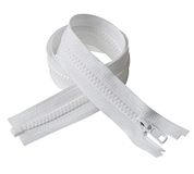 IPEA BSZIP035-01 Ritssluiting, wit, 35 cm lang, 2 stuks, kettingmaat #5, deelbare ritssluitingen voor naaiwerk, jassen, breedte 30 mm