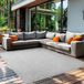 Carpetsale24 Tapis intérieur/extérieur terrasse balcon tapis de cuisine résistant aux intempéries aspect sisal tissage plat uni avec structure, taille : 80x150 cm
