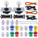 SJ@JX Manette de jeu d'arcade DIY Kit 2 Joueurs Zéro Délai USB Encodeur Microinterrupteur Bouton Joystick Manette pour Rétro Raspberry Pi MAME PC