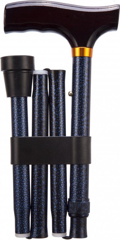 Opvouwbare wandelstok - blue ice - 84-94 cm - Comforthulpmiddelen