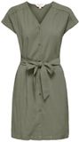 ONLY ONLARIS LIFE SHORT CAP DRESS WVN CC V-hals Korte mouw Smokey Olive Viscose/Polyester