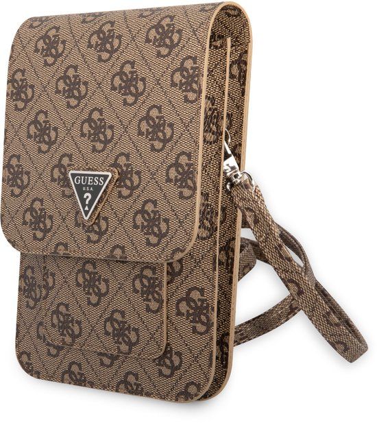Guess PU 4G Triangle Universele telefoonhoes Heuptas - Bruin