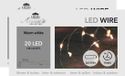 Anna's Collection 2x Draadverlichting - Zilver - 20 LED - Warm Wit - 100 cm