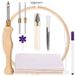 Icecat Kit de couture avec aiguille à poinçon en bois et cercle à broder