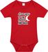Bellatio Decorations Shoppartners Bv Love you to the moon and back tekst baby rompertje rood, korte mouw, katoen, maat 92