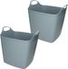 Storage solutions Bathroom Solutions Kuip - flexibel - emmer/wasmand - blauw - 25 liter - 41 x 35 x 38 cm (2 stuks)
