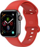 By Qubix - Siliconen sportbandje - Rood - Maat: M/L - Geschikt voor Apple Watch 44mm / 45mm / 46mm / 49mm