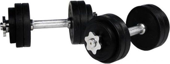 Gorilla Sports Dumbbell Set - Rubber - 30 kg - Adjustable Weight