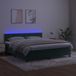 Maison Exclusive - Lit boxspring avec matelas et éclairage LED, vert foncé, 160x200 cm, velours