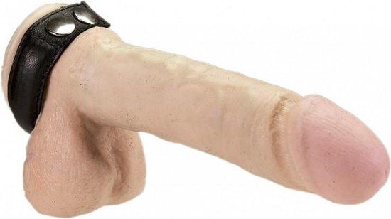 Rimba - Verzwaarde leren cockring - zwart - 50 mm - 130 gram