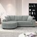 OKWISH Canapé d'angle 256,5 X 133,5 X 89 Cm - Modulaire avec pouf ovale interchangeable - Pour salon ou bureau - Velours côtelé - Gris
