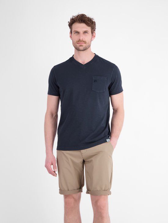 LERROS T-shirt met V-hals van puur katoen - CLASSIC NAVY - Maat XL