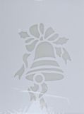 Bellatio Decorations Kerst raamsjabloon kerstklok - wit - 35 cm