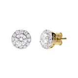Lucardi Dames 14 karaat geelgouden oorknoppen met 26 lab grown diamanten 0,50ct