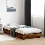 vidaXL Vloerbedframe Gerookt eiken 80 x 200 cm Bewerkt hout