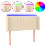 VidaXL Hoofdbord LED 93x16x78/88 cm stof crèmekleurig