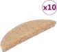 vidaXL - Tapis d'escalier - 10 - pièces - 56x17x3 - cm - crème - demi-rond
