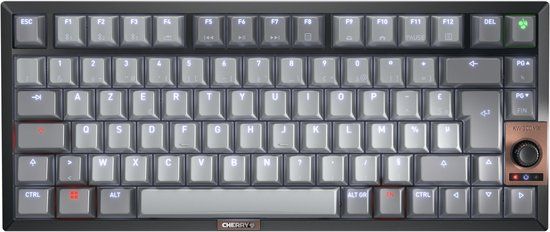 Cherry KW 300W MX Toetsenbord Thuis USB + Bluetooth AZERTY Frans Zwart, Koper, Grijs