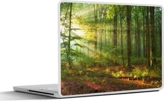 SleevesAndCases Laptop sticker 15.6 inch - Zon - Bos - Bomen - Natuur - Herfst - 36x27,5cm - Vinyl