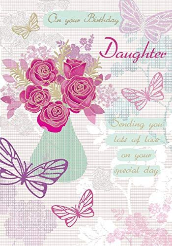 Traditionele verjaardagskaart dochter - 9 x 6 inch - Piccadilly Greetings