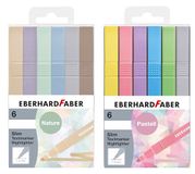 EBERHARD FABER 599041 - Markeerstiftenset Slim, 12 markeerstiften in natuur- en pastelkleuren, lijndikte 1-4 mm