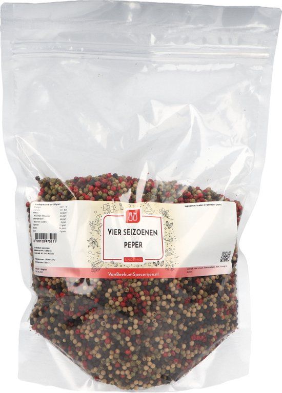 Van Beekum Specerijen - Vier Seizoenen Peper - 1 kg (hersluitbare stazak)
