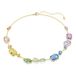 Swarovski Gema ketting, Verschillende slijpvormen, Meerkleurig, Goudkleurige toplaag