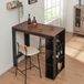 en.casa Bartafel Danderyd met 3 planken 120x60x105,5 cm zwart en walnootkleurig