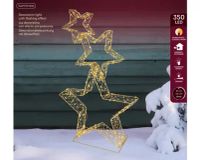 Lumineo microled sterren | 350 LED | 16x50x80 centimeter | goud/warm wit/klassiek warm