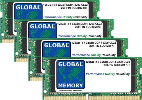 GLOBAL MEMORY 128 GB (4 x 32 GB) DDR4 3200 MHz PC4-25600 260-PIN SODIMM Memory Ram Kit voor Laptops/Notebooks