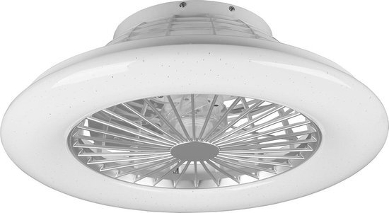 BES LED LED Plafondlamp met Ventilator - Plafondventilator - Trion Romina - 39W - Aanpasbare Kleur - RGBW - Rond - Mat Titaan - Kunststof