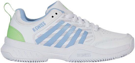 K-Swiss Court Express 2 Clay Tennisschoenen Dames - Wit/Lichtblauw/Lichtgroen - Maat 41