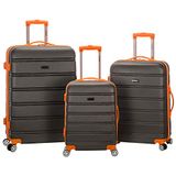 Rockland Escape 4-delige softside rechtopstaande bagageset, HOUTSKOOL, 3 Piece (20"/24"/28")