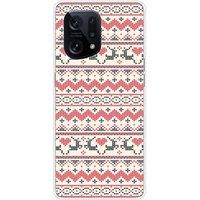 1001 coques Rendier Siliconen Hoesje Compatibel met Oppo Find X5 Rendier Kersttrui