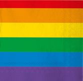 Merkloos / Sans marque Servetten regenboog - 60x stuks - gekleurd - 33 x 33 cm - Papieren wegwerp servetjes - Regenbogen versieringen/decoraties