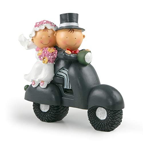 Mopec Y70 Cake Figurine Bride and Groom Pit & Pita on a Motorcycle - 17 cm