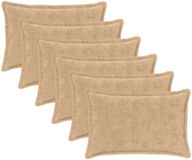 vidaXL Kussensloop 6 st houten crèmekleurig 30 x 50 cm