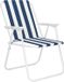 Springos Chaise de camping | Chaise pliante | Chaise de pêche | Pliable | Bleu/Blanc
