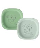 nip Green Eco Baby- en kinderborden, set van 2, diermotief, lichtgroen