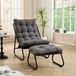 Fauteuil confortable avec ottoman, avec accoudoirs, coussin et repose-pieds, convient pour le salon, la chambre ou le coin lecture