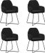 vidaXL Eetstoelen - 4 stuks - Fluweel - Zwart - 55 x 50 x 84 cm