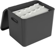 Rotho My Paper archiefdoos A4, documentenorganizer met inhangers, 40x29,2x29,8 CM, zwart