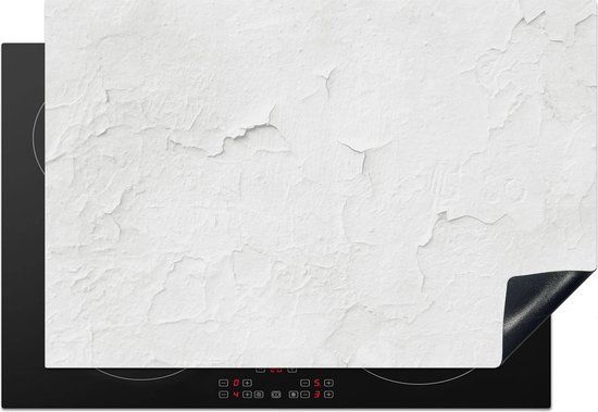 KitchenYeah® Inductie beschermer 77x51 cm - Plamuur - Wit - Structuur - Inductie kookplaat accessoire