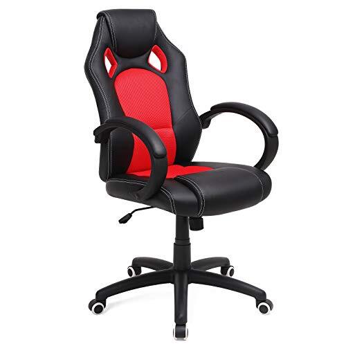 Songmics OBG56BR Gamingstoel, Zwart/Rood