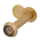 Amig - Kijkgaatje Mod. 3 met Superhoeklens voor binnen- en buitendeuren 3-14 Aluminium in goudkleur - Messing - Afmetingen: Diameter 14 mm - Deurdikte: 70-110 mm
